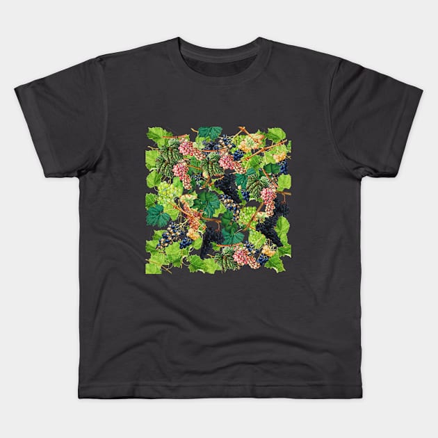 Full of grapes Kids T-Shirt by volkvilla